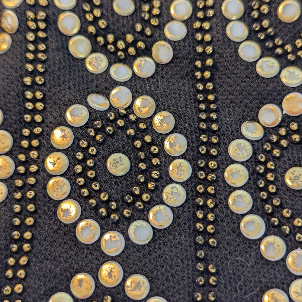 1950s Gold And Black Studded Evening Party- Clasp Purse/Vintage - Picture 8 of 12